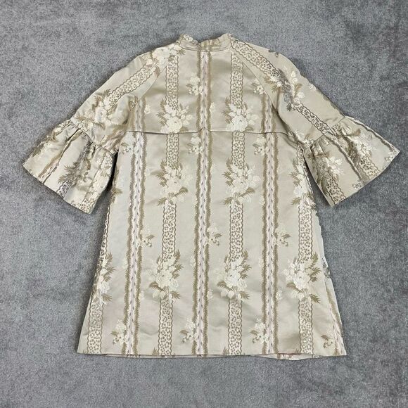 Danielle Rollins Women’s Size XS 100% Silk Bell Sleeve Blouse Top Zip Snap $850 - Picture 4 of 10